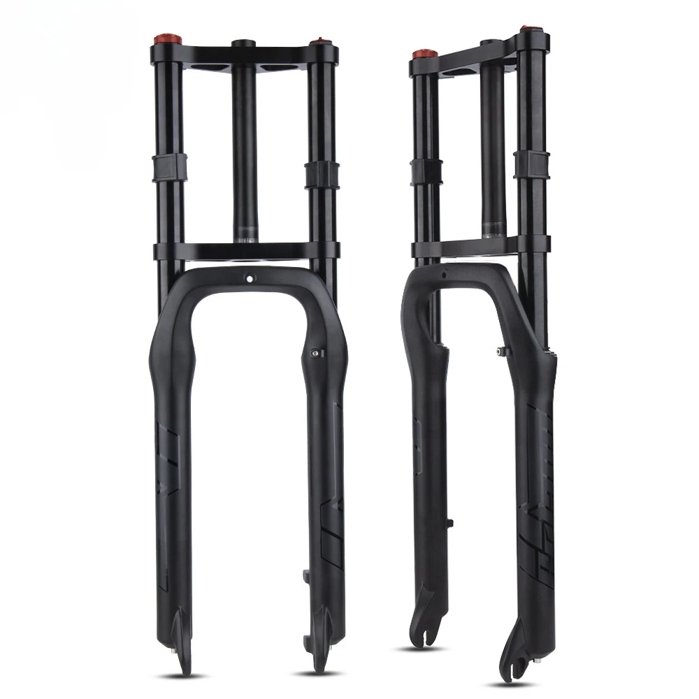 Beach bike front fork tire width 4.0 off-road 135mm snow truck aluminum alloy double shoulder shock absorber front fork air fork