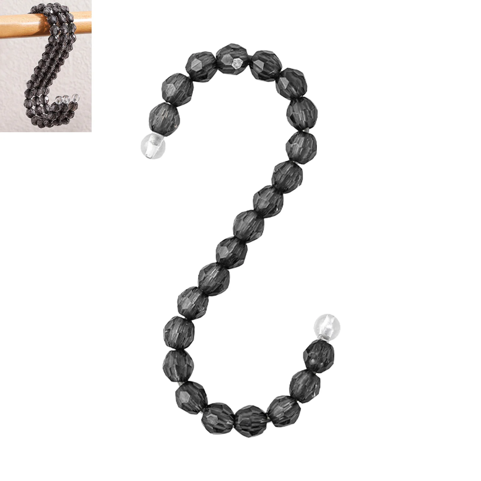S-shaped Hooks Metal Pearl Diamond Beads Hanger Non-Slip Organizer for Wardrobe Closet Kitchen Storage Durable Accessories