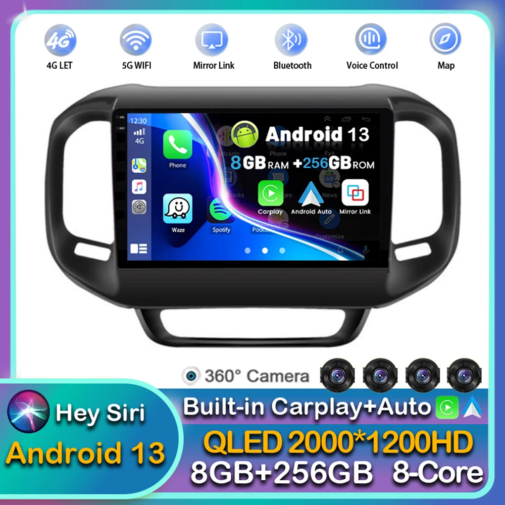 

Android 13 Carplay Auto WIFI+4G For FIAT Toro 2017 - 2021 Car Radio Multimedia Video Player Stereo GPS Navigation 2DIN Head Unit