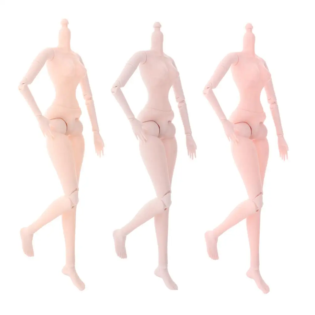 Modello corpo femminile bambola con snodo sferico in plastica 1/3 - Bambola ragazza con 21 articolazioni da 60 cm - Senza testa - 3 colori della pelle