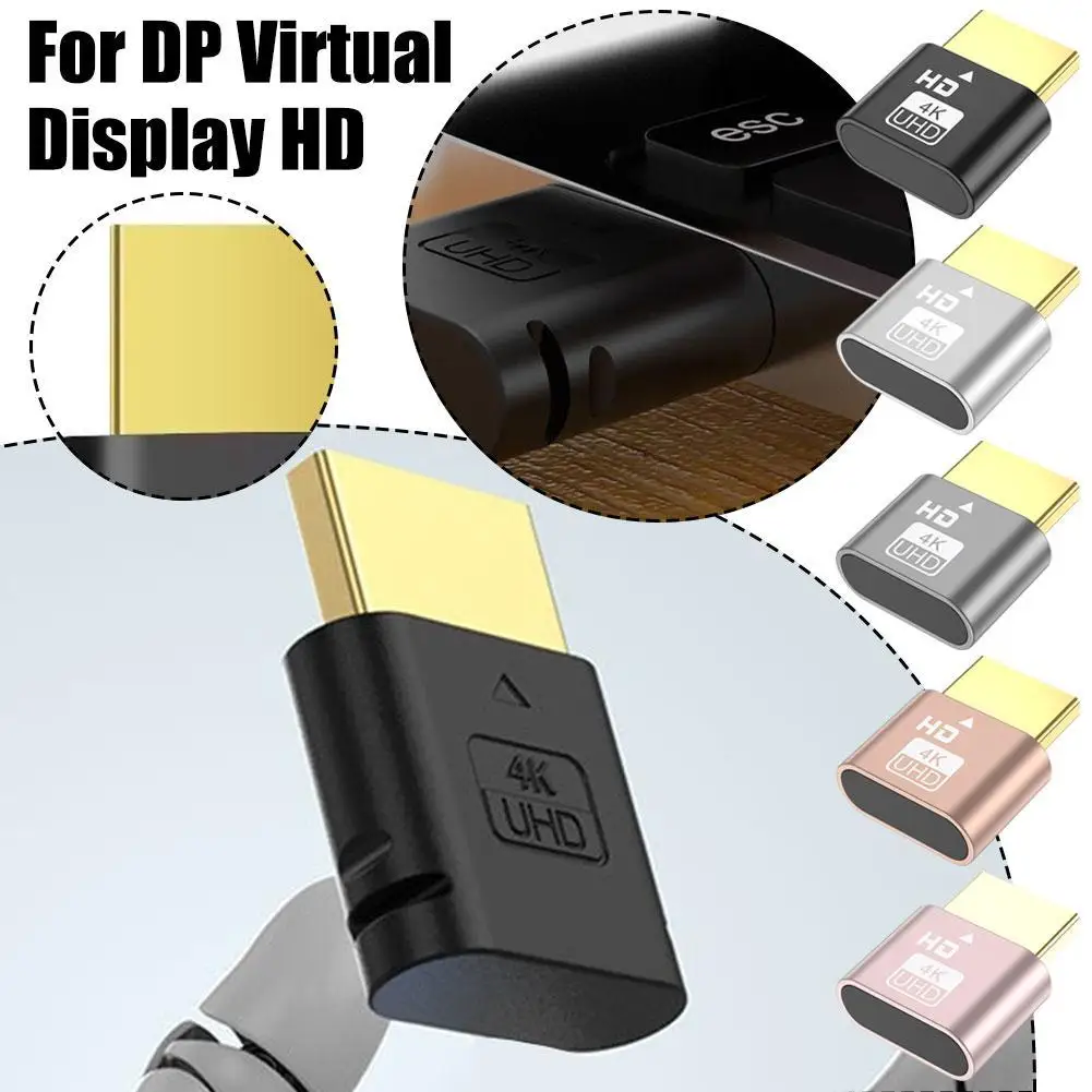 DP Virtual Display Adapter 4K HDMI-compatible HDMI Dummy Plug Virtual Display Emulator Adapter For Video Card BTC Mining Miner