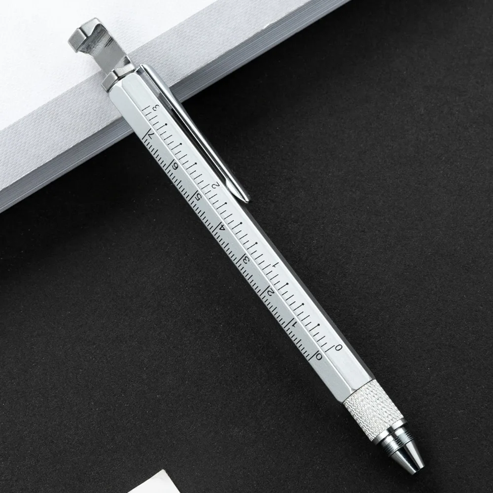 

Portable Metal Multi Tool Pen 7-in-1 With Bottle Opener Screwdriver Ruler Ballpoint Pen Capacitive Pen Outdoor Tool Pen