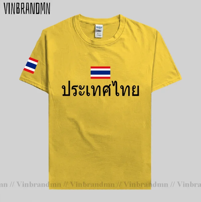 Thailand men t shirts footballes jersey nation team cotton t-shirt meeting fitness brand clothing tee Thai country flags TH Tops