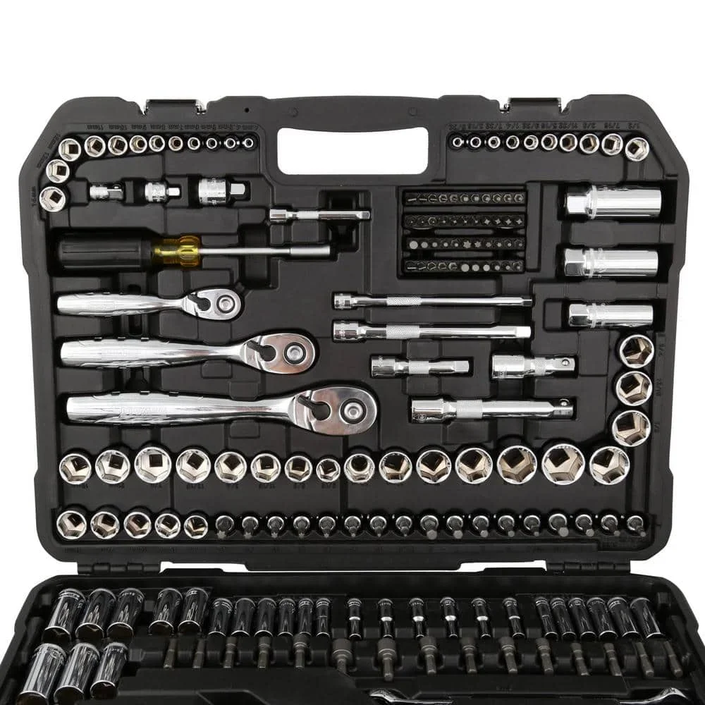 US  1/4 in., 3/8 in., and 1/2 in. Drive Polished Chrome Mechanics Tool Set (200-Piece)