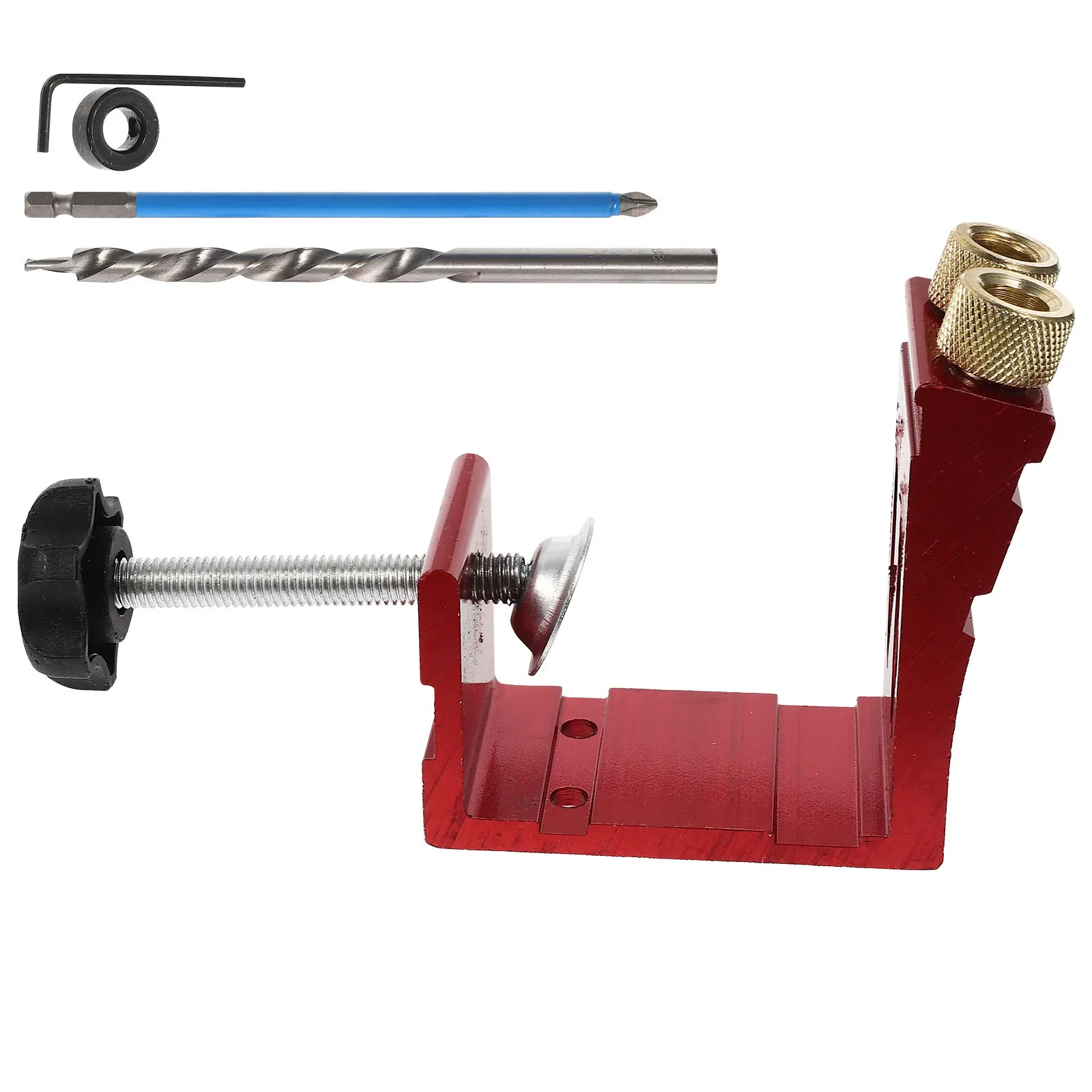 

1Set Pocket Hole Woodworking 15-Degree Angle Drill Guide Bit Guide Portable Drill Locator Dowel Kit Carpentry Tools Accessories