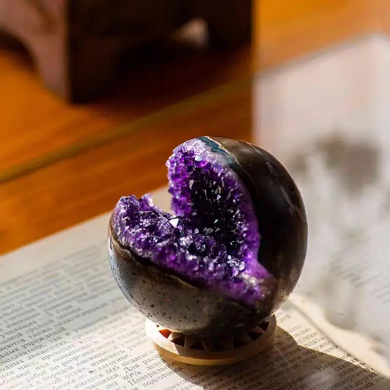 Natural Purple Uruguayan Amethyst Cluster Smile Ball,Purple Crystal Quartz Open Cluster,Mineral,Reiki,Healing Smile Ball