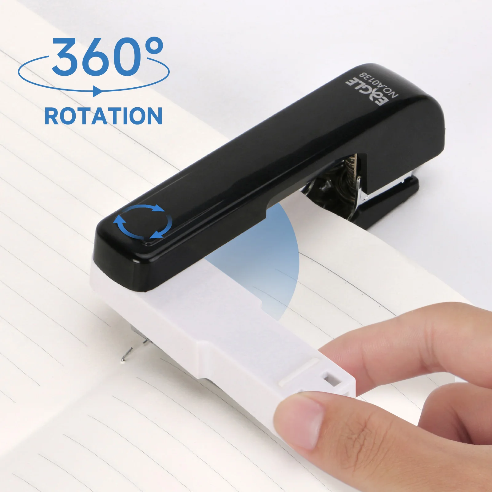 EAGLE 3-in-1-Heftgerät mit integriertem Heftklammerentferner, 360 °   Rotation, inklusive 1000 Heftklammern Nr. 10 für den Heimgebrauch im Büro, in der Schule