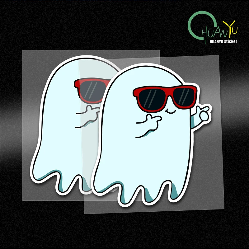 Reflective car stickers, cute biubiu sunglasses, funny and fun little ghosts, car body glass decoration, luggage case stickers