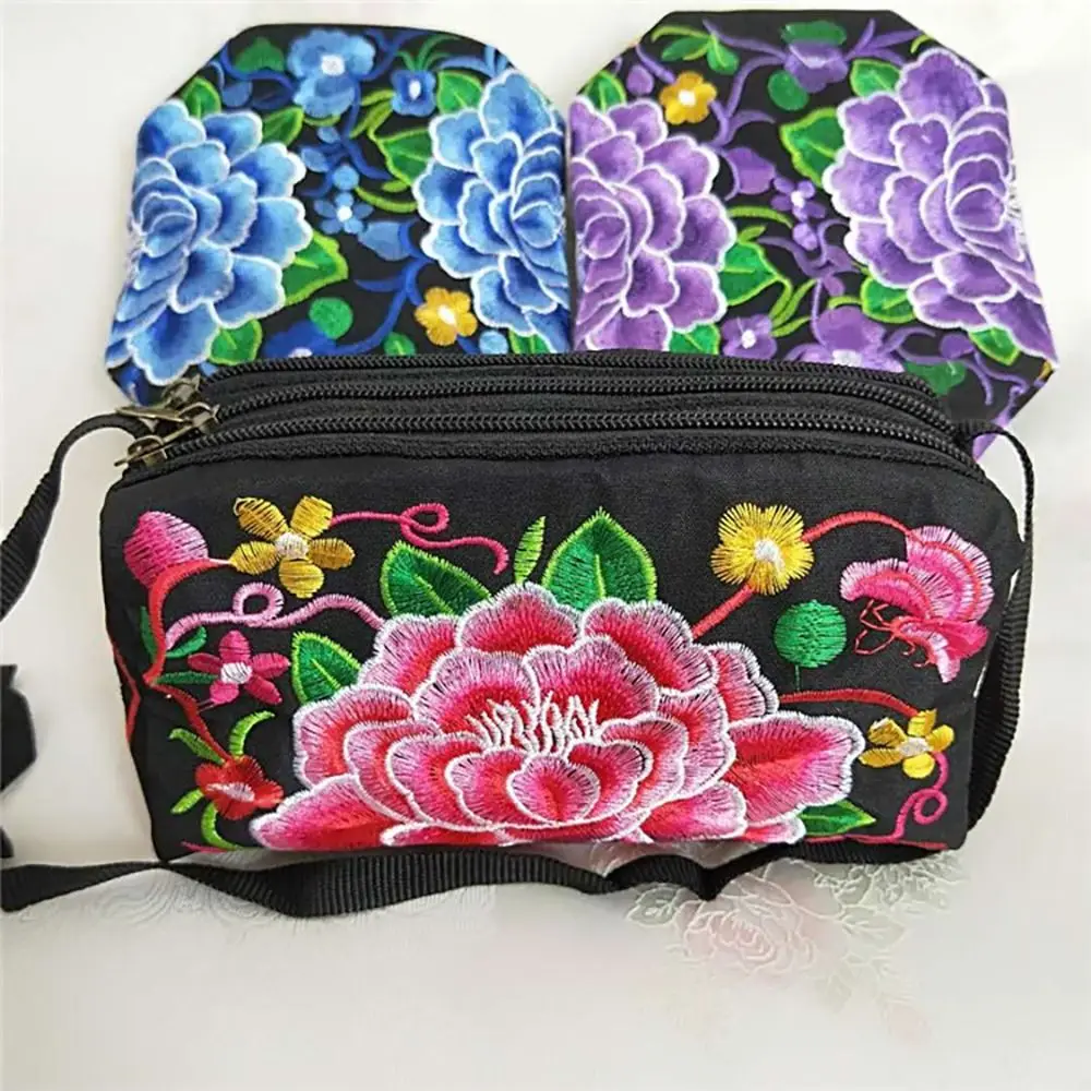 Large Capacity Shoulder Bags Fashion Lightweight Casual Crossbody Bag Embroidery Flower Shopping Phone Purse Women Girls