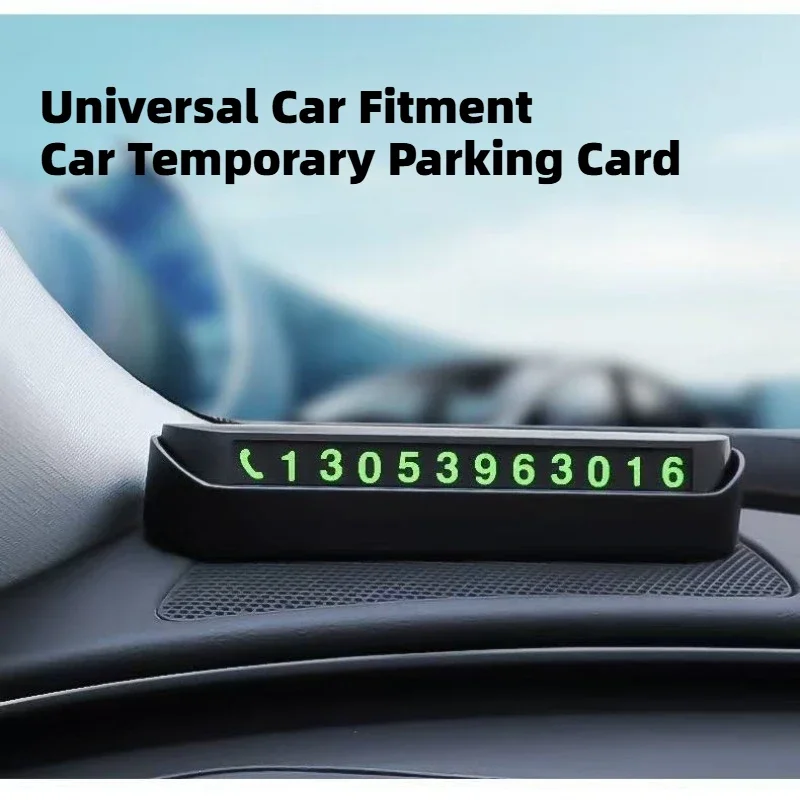 Car Accessories Mini Portable Telephone Number Plate With Switch Phone Number Business Card Temporary Parking Card Plate Summer