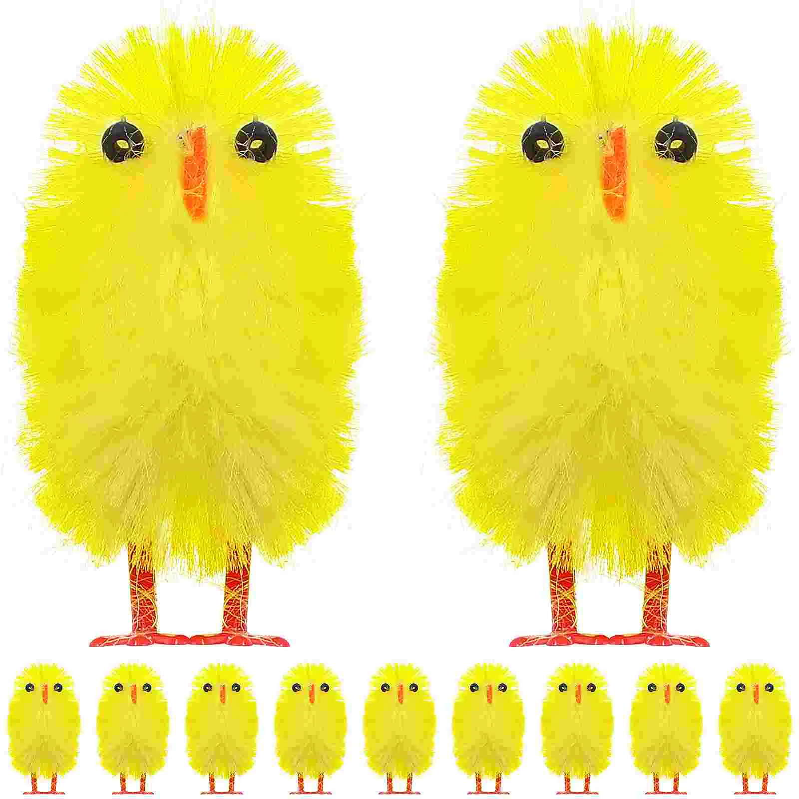 60 Pcs Hat Easter Decoration Office Pink Decorations Mini Chickens Chemical Fiber and Plastic Desktop