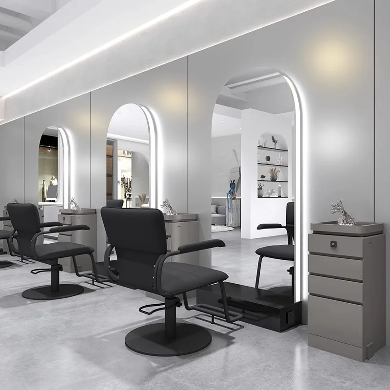 

Internet celebrity barber shop mirror, perm and dye floor mirror table