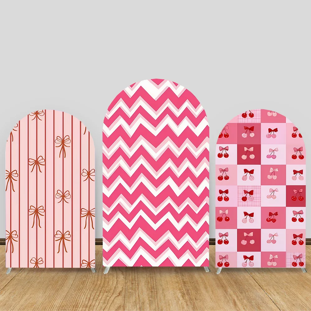 

Pink Checkered Arch Backdrop Cover Stretch Fabric Birthday Party Photography Backdrop Ins Style Decor Backdrop Cloth