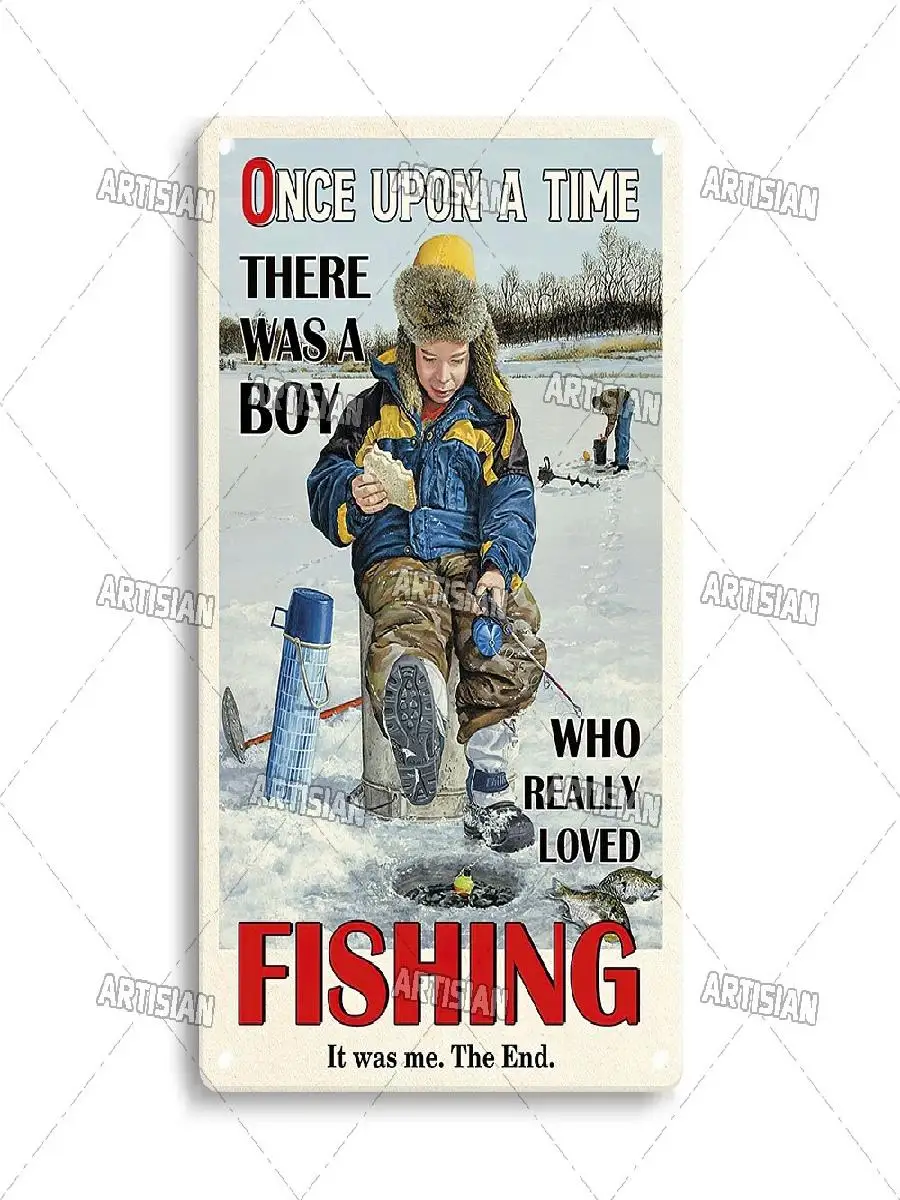 Artisian Fishing Metal Poster  Sport Tin Plate Lure Decorative Sign for Wall Decor in Garage Bar Pub Club Hotel Cafe Kitchen Hom