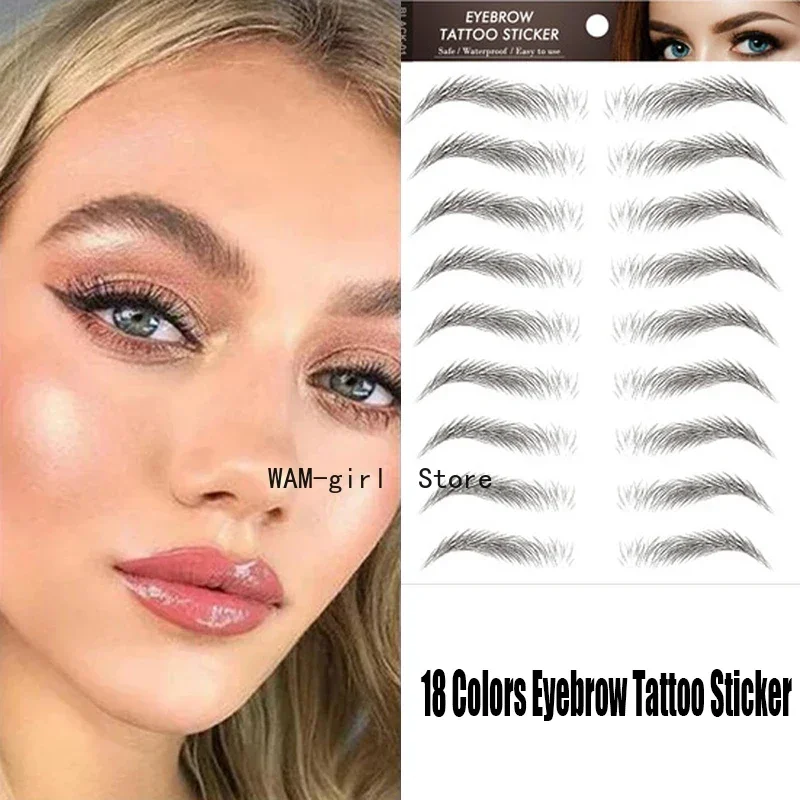 Pegatina para cejas 6D, transferencia de agua, pegatinas para tatuaje de cejas tipo pelo, potenciadores de cejas postizas de larga duración, cosméticos para cejas