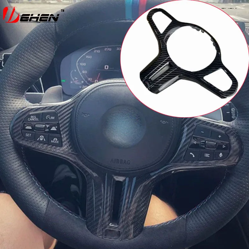 

Carbon Fiber Car Steering Wheel Panel Decoration Cover Trim For BMW 1 2 3 4 5 67 8 series X3 X4 X5 X6 X7 G20 G26 G30 G05 G80 G87