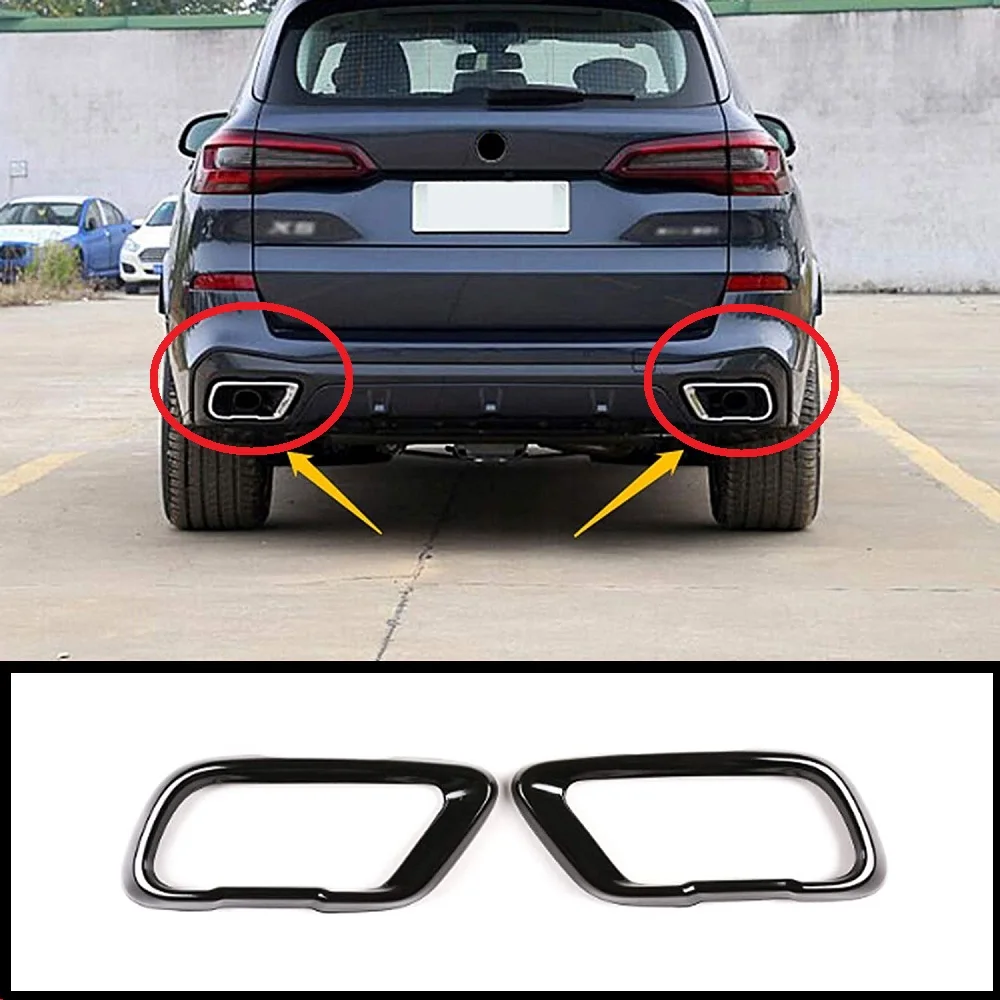 

For BMW X5 F15 G05 X6 F16 X7 G07 2014-2021 M Sport Version Car Pipe Throat Exhaust Outputs Tail Frame Trim Cover Car Accessories