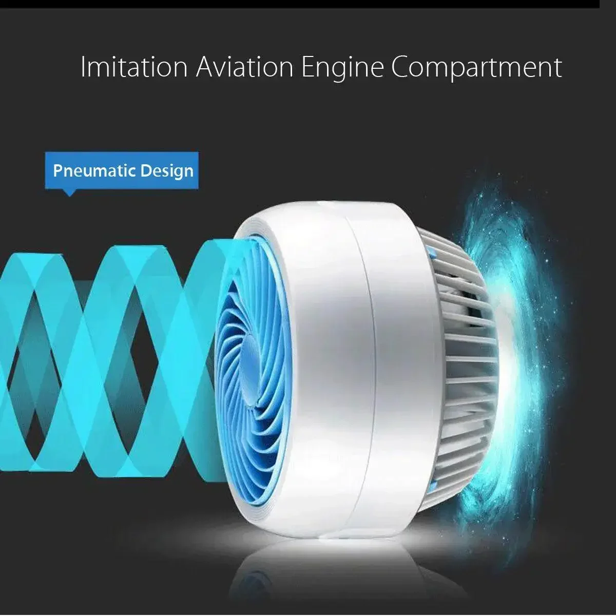 Neue 3-Gang-Luftzirkulation Desktop Mini elektrischer Ventilator Luftkonvektionsluftzirkulator Turbo geräuscharmer Kühlerlüfter für Büro und Zuhause