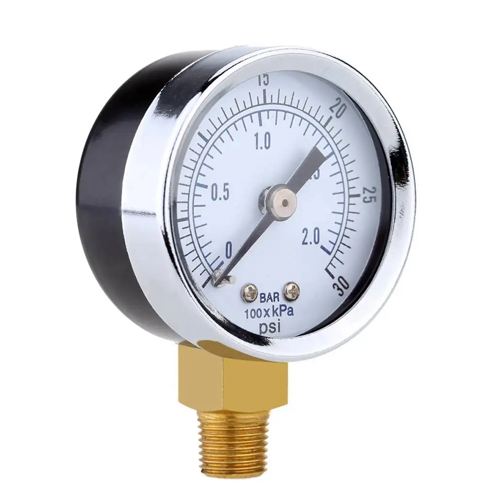 Mini Portable 0-30 PSI 0-2bar NPT Oil Water Pressure Gauge Double Scale Air Compressor Hydraulic Pressure