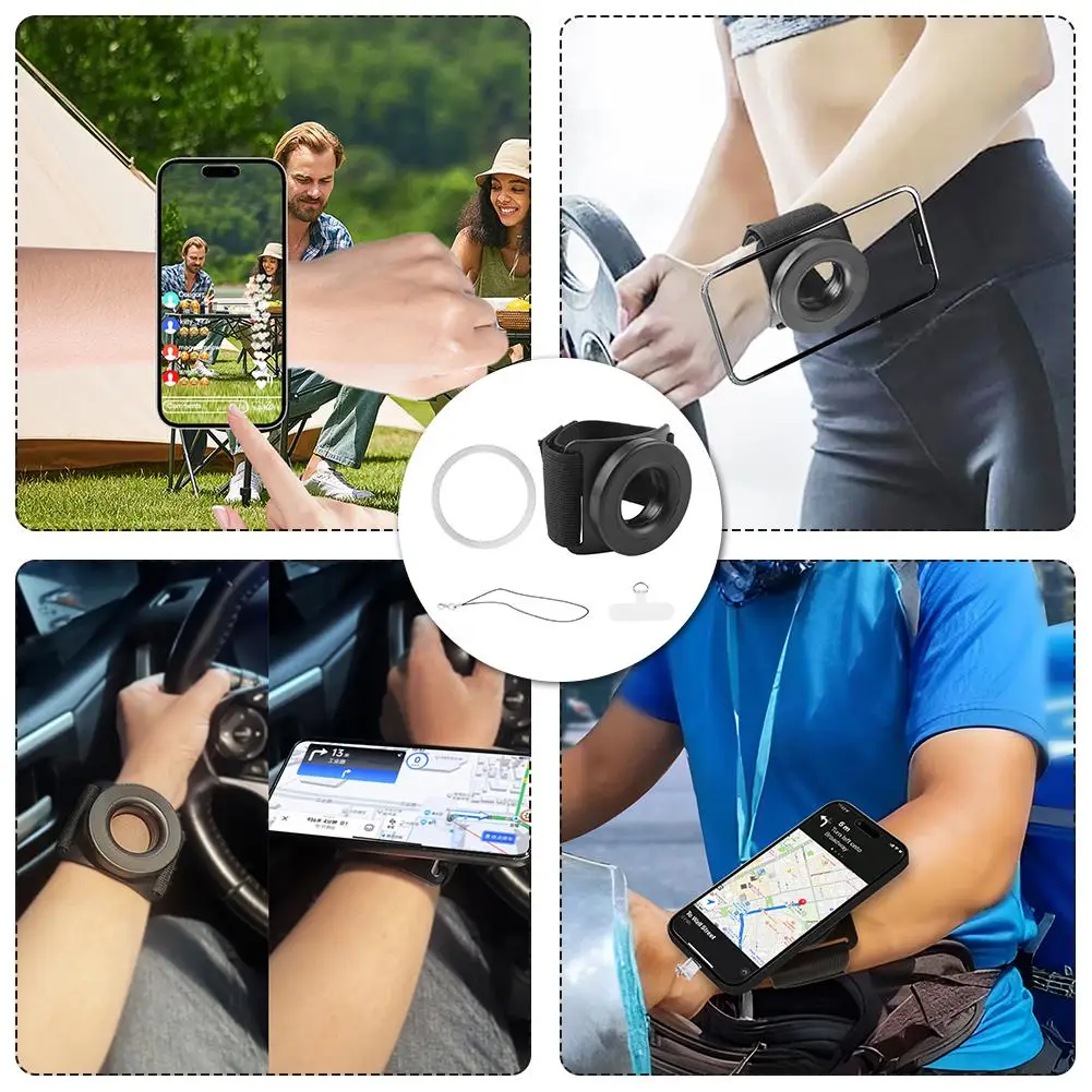 360° Rotating New Mobile Phone Wristband Magnetic Holder, Driver Holder, Quick-release Phone Suction Navigation Mobile Magn X2G7