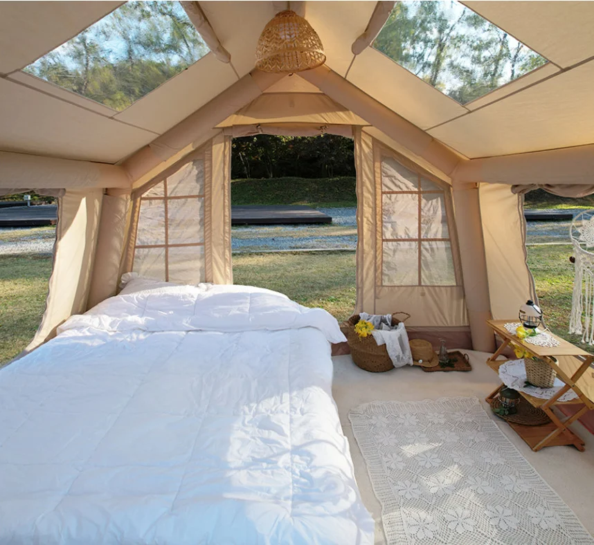 8.0 Outdoor Camping Cabin Inflatable Tent Easy Set up Without Tent Pole for Fishing Backpacking