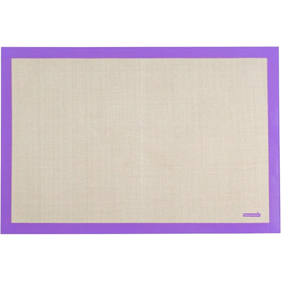 

Full Size Baking Mat 1 Heat-Resistant Cooking Mat - Allergen-Safe Reusable And Ultra-Durable Tan And Purple Silicone Nonstick Ma