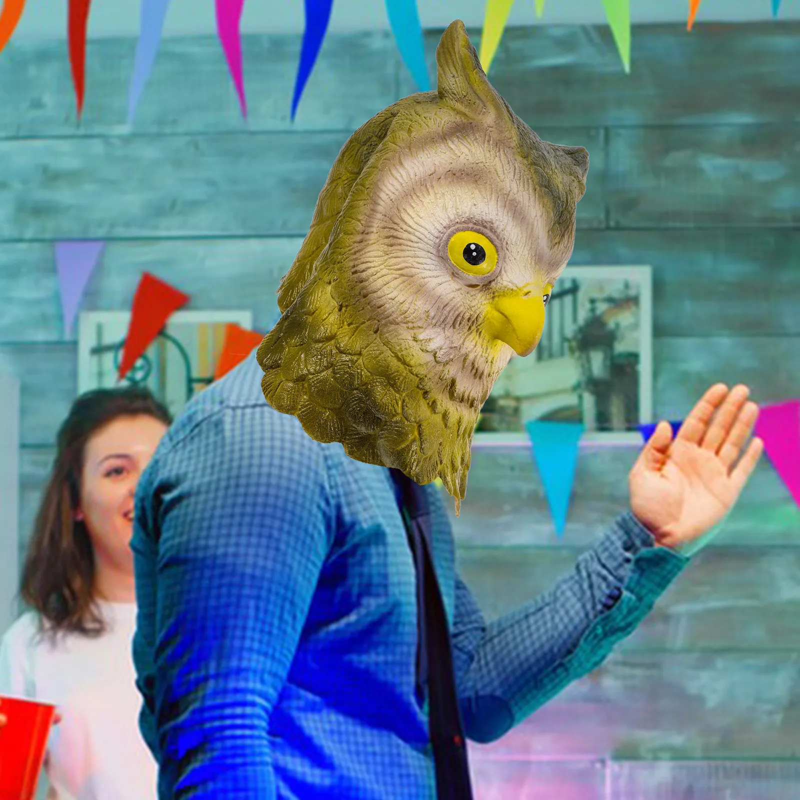 

Halloween Owl Mask Realistic Animal Headgear Lightweight Comfortable Party Cosplay Prop Costume Accessory Masquerade Carnival