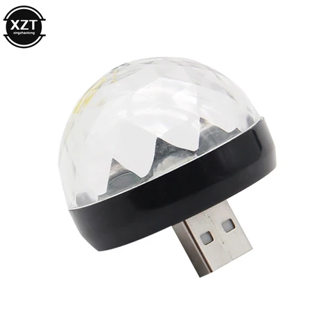 Автомобильный USB-голосовой DJ RGB Мини Красочный музыкальный звук LED USB-C Праздничная Вечеринка караоке атмосферная лампа Добро пожаловать 5 в шар лазерная фотолампа