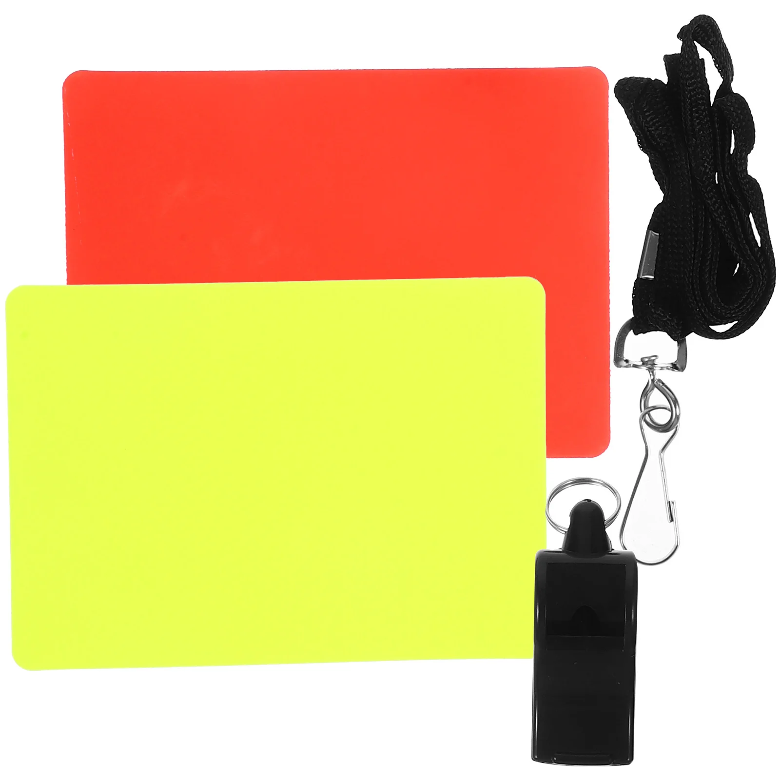 

1 set Red Yellow Referee Cards Whistle Set PVC Penalty Soccer Match Lightweight Portable Referee Kit for Sports for Referees