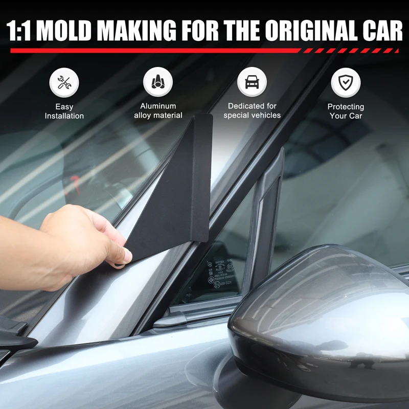 For 2016-2026 Mazda MX-5 For Fiat Abbas 124 Aluminum alloy Rearview Mirror Side Triangle Spoiler Trim Sticker Car Accessories