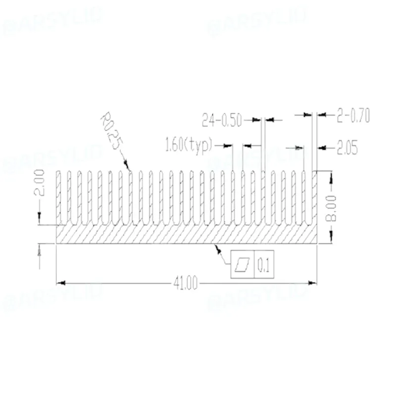 2pcs/lot 300mm 100mm 100x41x8mm Aluminum heatsinks electronic radiator cooling the aluminum block