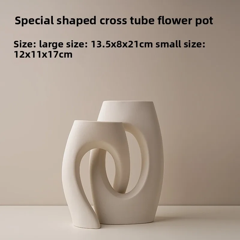 European white art vase ceramic high-end flower arrangement ornament ornament flower device