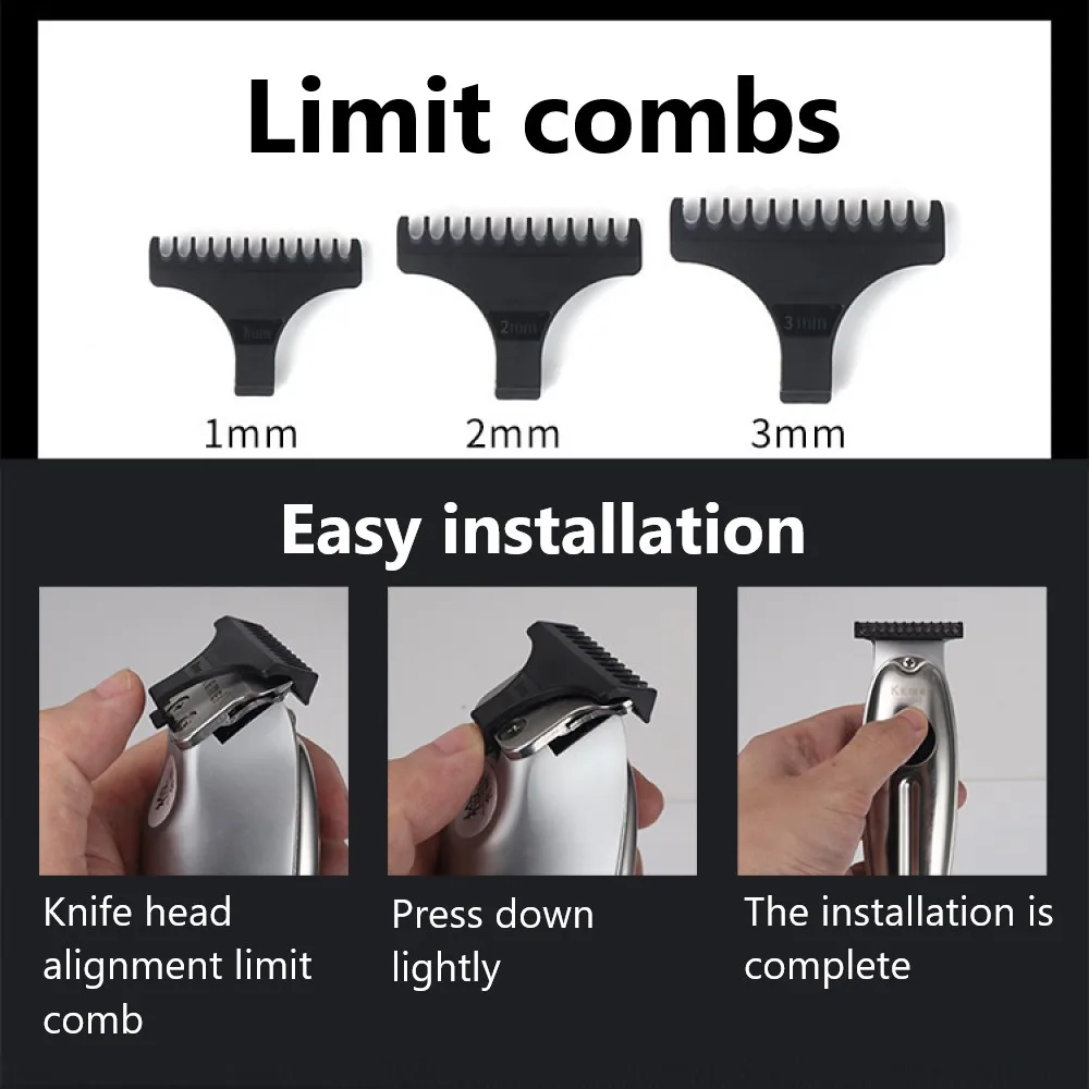 Kemei 1949/1948 barbeiro elétrico de metal completo habitação aparador cabelo para homem lítio lon poderoso aparador barba máquina acabamento