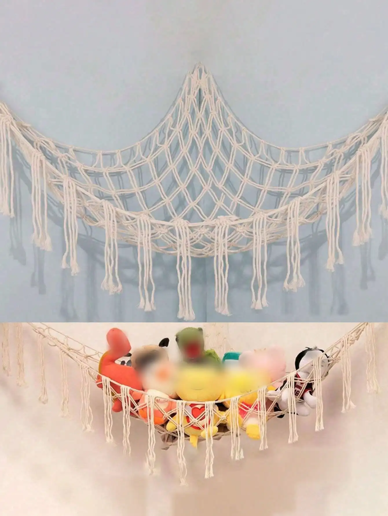 

1pc Large Boho Stuffed Animals Net Or Hammock, Toy Hammock, Stuff Animal Storage Corner Hanging Net Holder