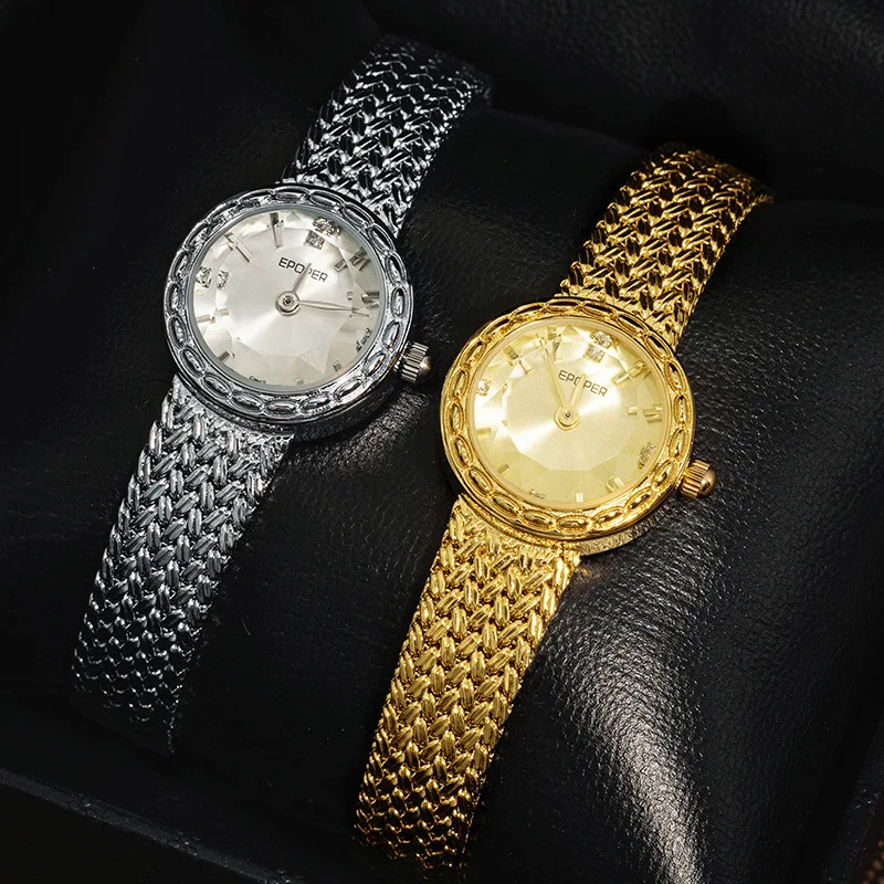 ساعة أذن قمح على الطراز القديم، ذات قيمة عالية، أنيقة وصغيرة، ساعة كوارتز فاخرة راقية للنساء، إكسسوارات نسائية.