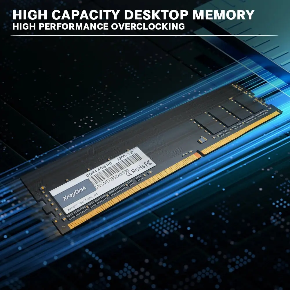 XrayDisk-RAM DDR4 pour PC de bureau, 8 Go, 16 Go, 2666 Z successifs, 3200MHz, 1.2V, mémoire haute compatibilité Dimm