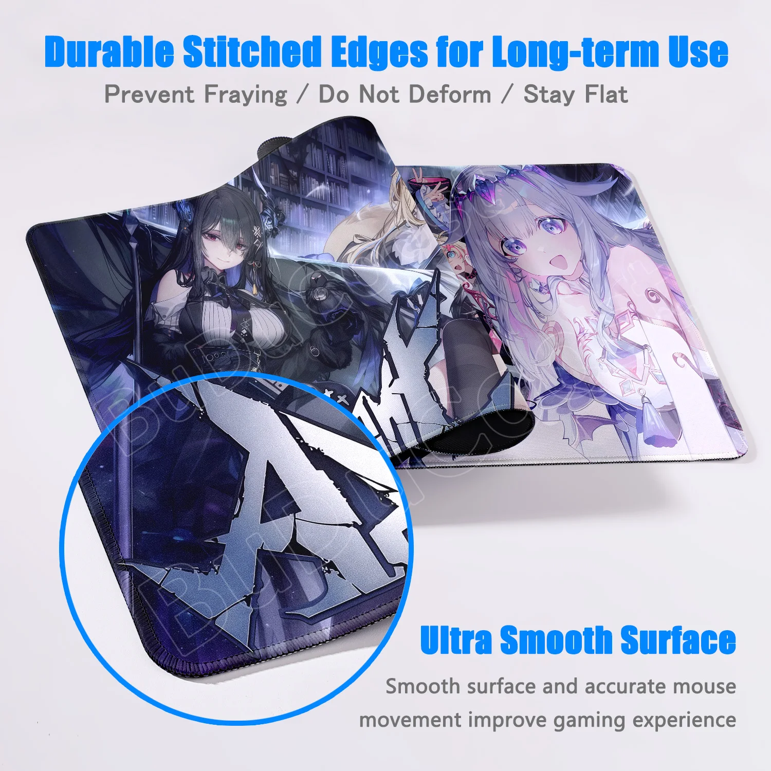 Large Gaming E-sport Mouse Pad Non-slip Thickened Extended Computer Keyboard Mat Anime Hololive Cute Girl Nerissa Ravencroft Rug view 4