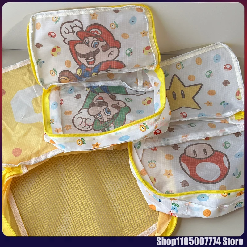 3pcs/Set Anime Super Mario Storage Bag Cartoon Large Capacity Cosmetic Bag Travel Light Clothing Packaging Travel Bag Kids Gift view 6