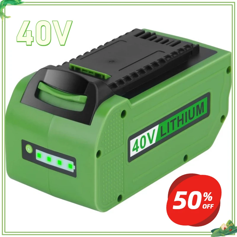 

6.0Ah 40-Volt Lithium Battery Replacement for Greenworks 40V Battery G-MAX 29472 29462 29252 20202 22262 40V Cordless Power Tool