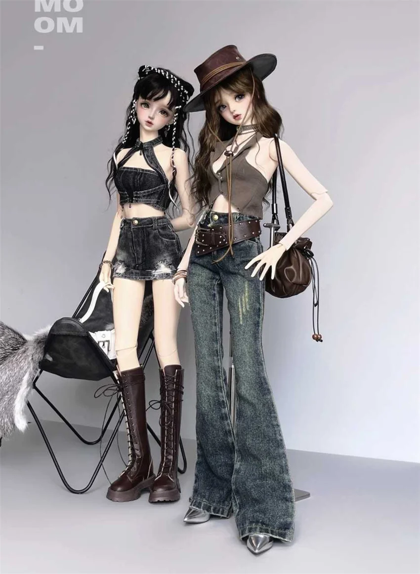 

Одежда для шарнирной куклы 1/3 SD16 джинсовая серия Спайс для девочек комплект с юбкой через шею аксессуары для шарнирных кукол (без куклы)