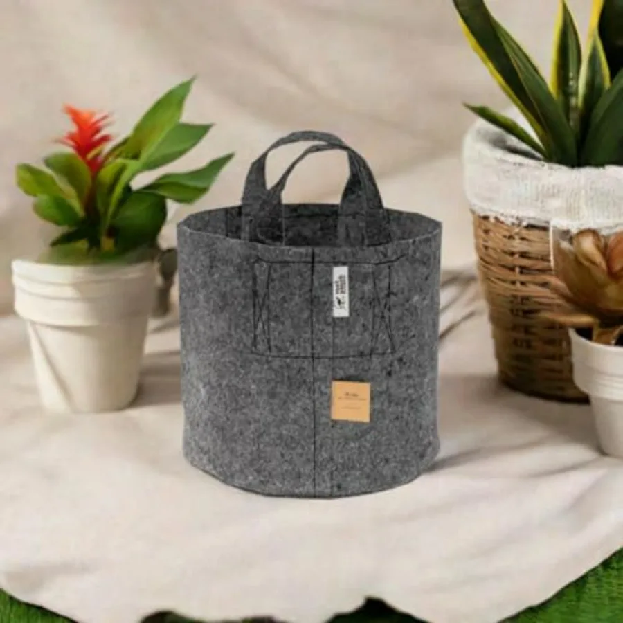 

10-Pack 7 Gallon Grey Fabric Plant Pot with Handles for Indoor/Outdoor Use, Breathable Nonwoven Material, Lightweight Durable D