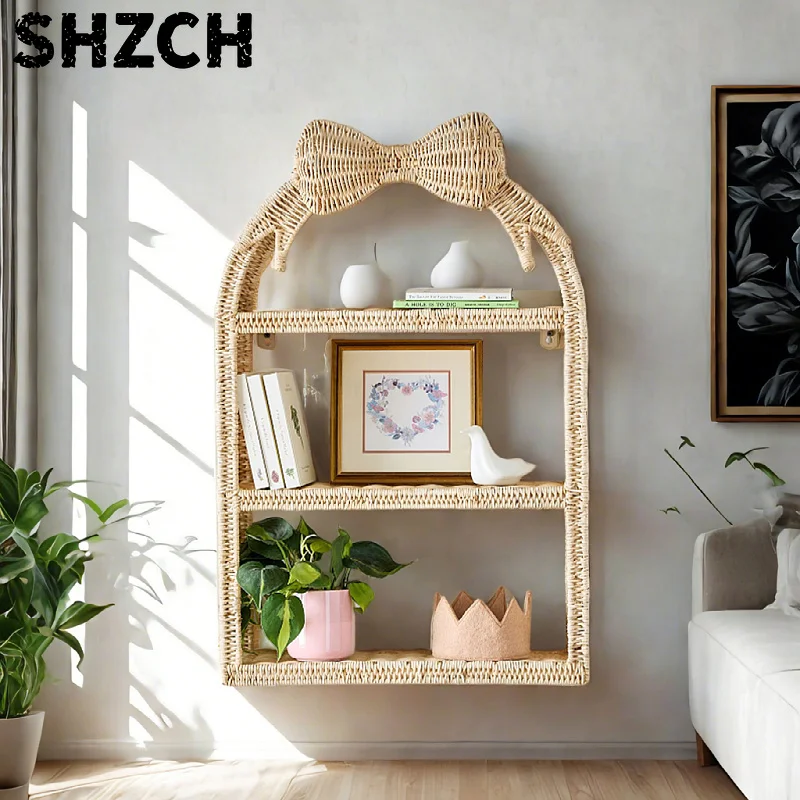Creative Butterfly Wall Storage Shelf Rustic Floating Bookshelf Home Decor Organizer for Living Room Wall Decorative Rack
