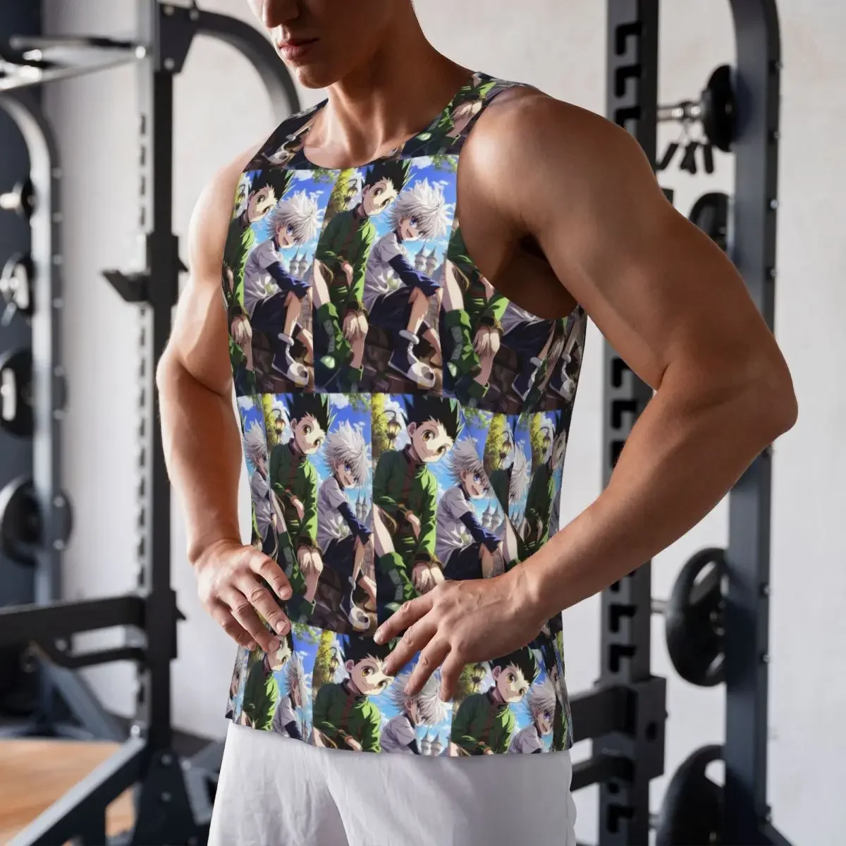 Schnell trocknendes Cartoon Anime Hunter X Hunter Gym Tank Muscle ärmelloses Shirt Bodybuilding atmungsaktive Weste