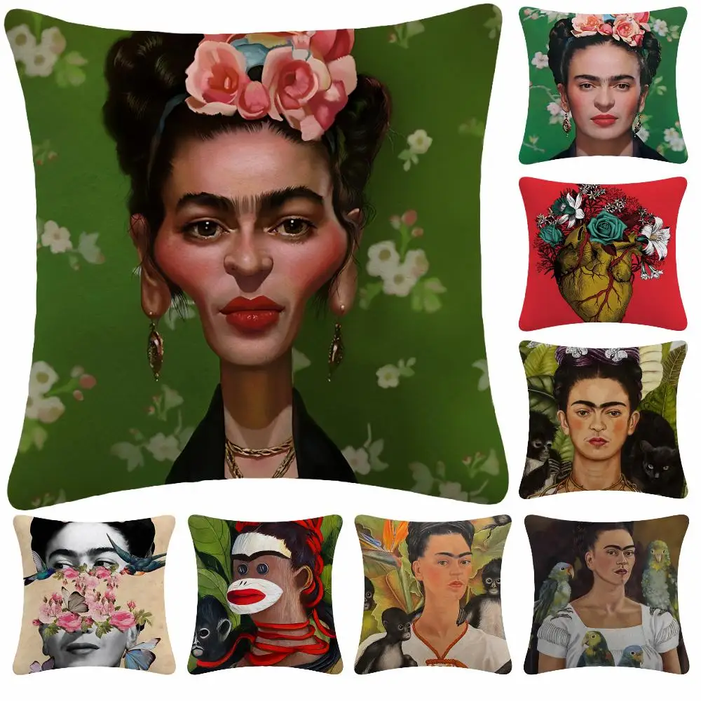 Art Painter F-Frida Kahlo Cushion Cover Soft Plush Pillow Cover Sofa Bedroom Living Room Bed Office Decor Gift
