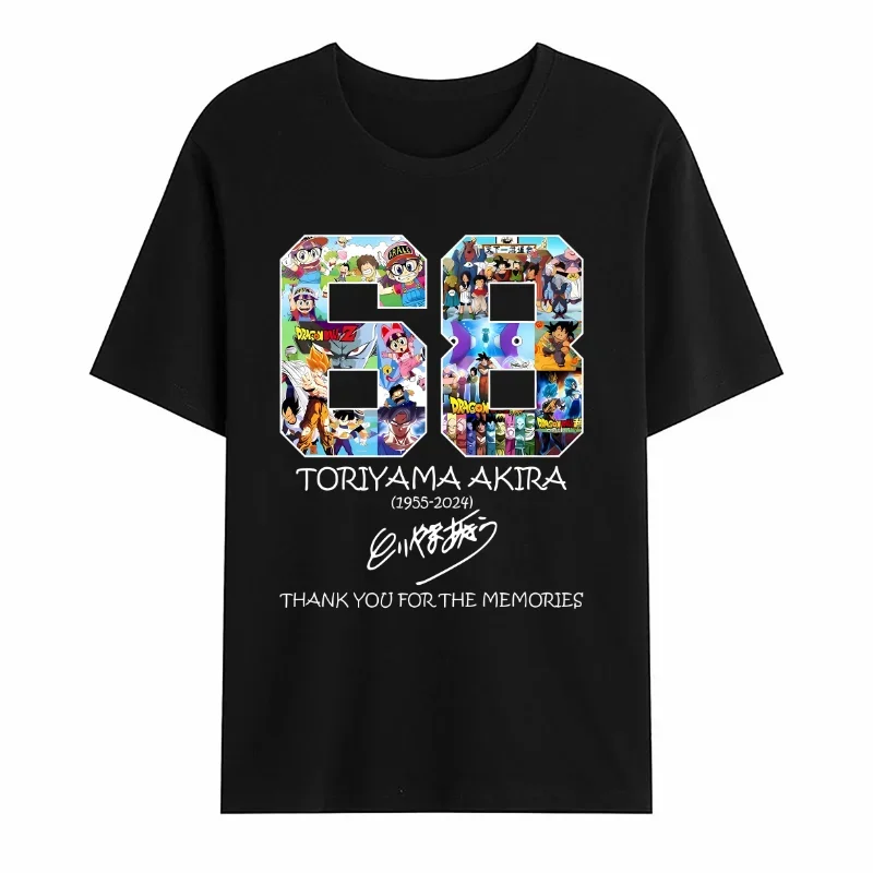 2024 O-neck T Shirt Casual 68 Toriyama Akira 1955-2024 Thank You for The Memories T-shirt Oversized Comfortable Casual S-3XL