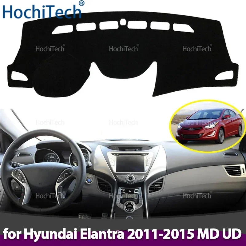 Capa do painel do carro evitar almofada de luz painel de instrumentos tapete caso tapetes para hyundai elantra 2011 2012 2013 2014 2015 md ud