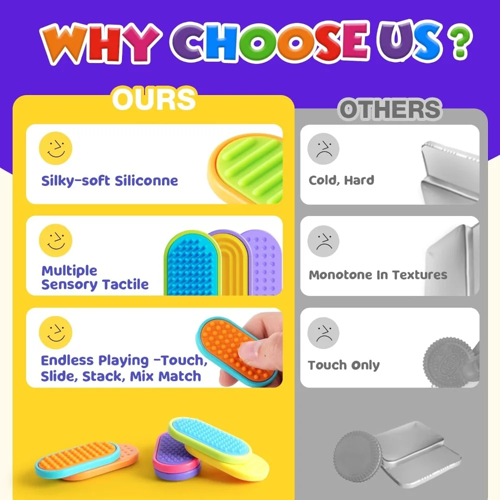 Juguetes magnéticos de silicona para niños: deslizadores para aliviar el estrés para autismo y ansiedad