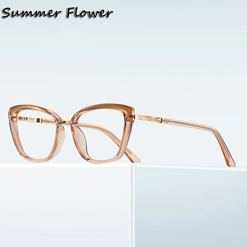 

Cat Eye Women Glasses Frame Fashion Optical Eyewear Anti Blue Ray UV Protection Clear Frame Transparent Lenses for Female
