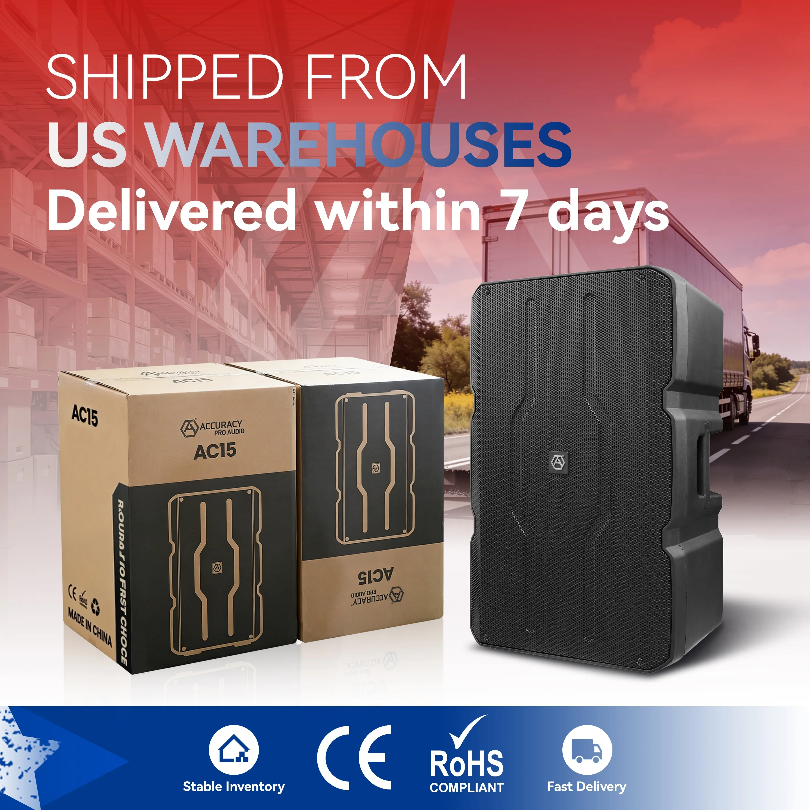 [US Warehouse ]Accuracy Pro Audio AC15 1000W RMS 15