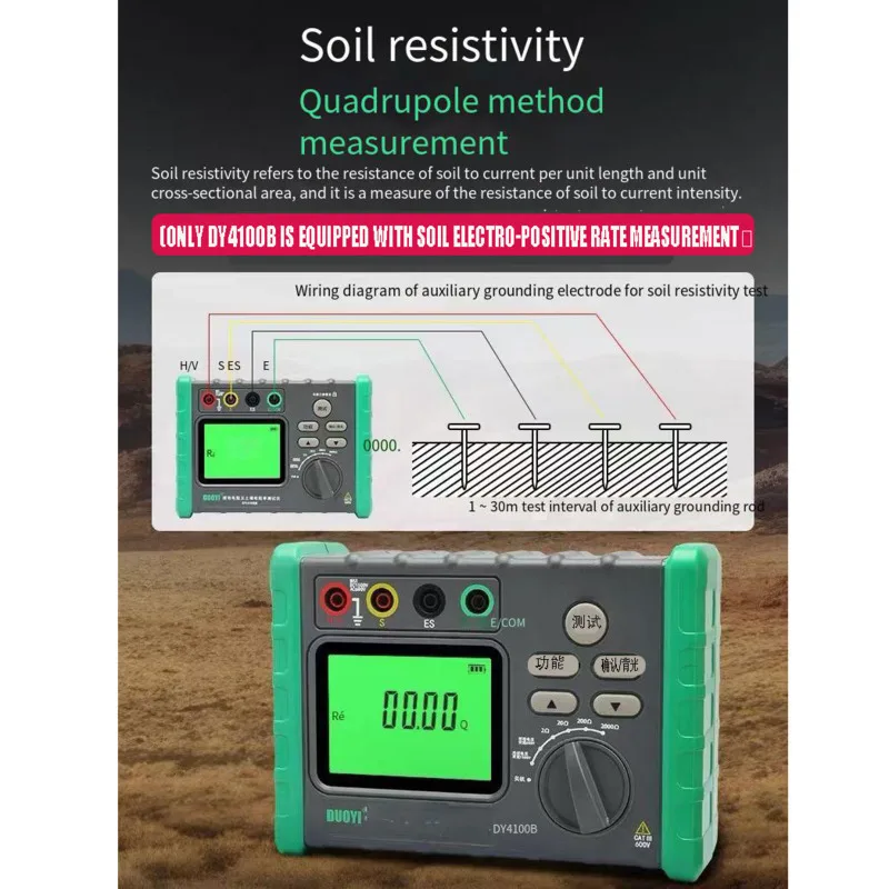 High Accurancy Digital Grounding Resistance Tester Multi-Gear Ground Resistance Tester Voltage Meter Megohmmeter Voltmeter